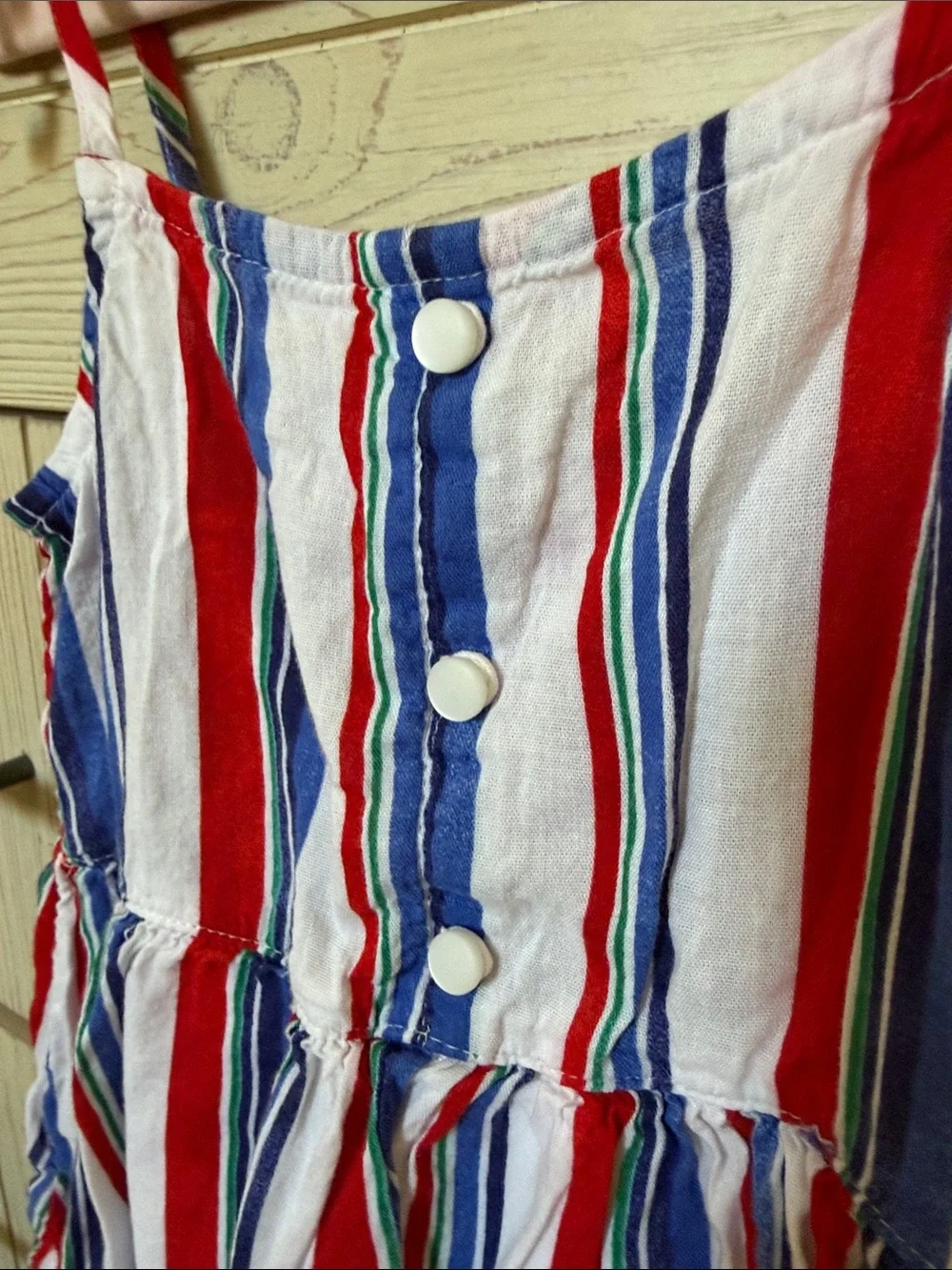 Old Navy Red, White & Blue Striped Tie-Shoulder Sundress